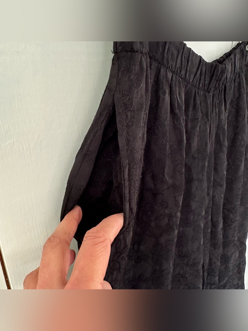 Bryn Walker Floral Cotton Jacquard Flood Pants Sz L Black - Picture 7 of 8